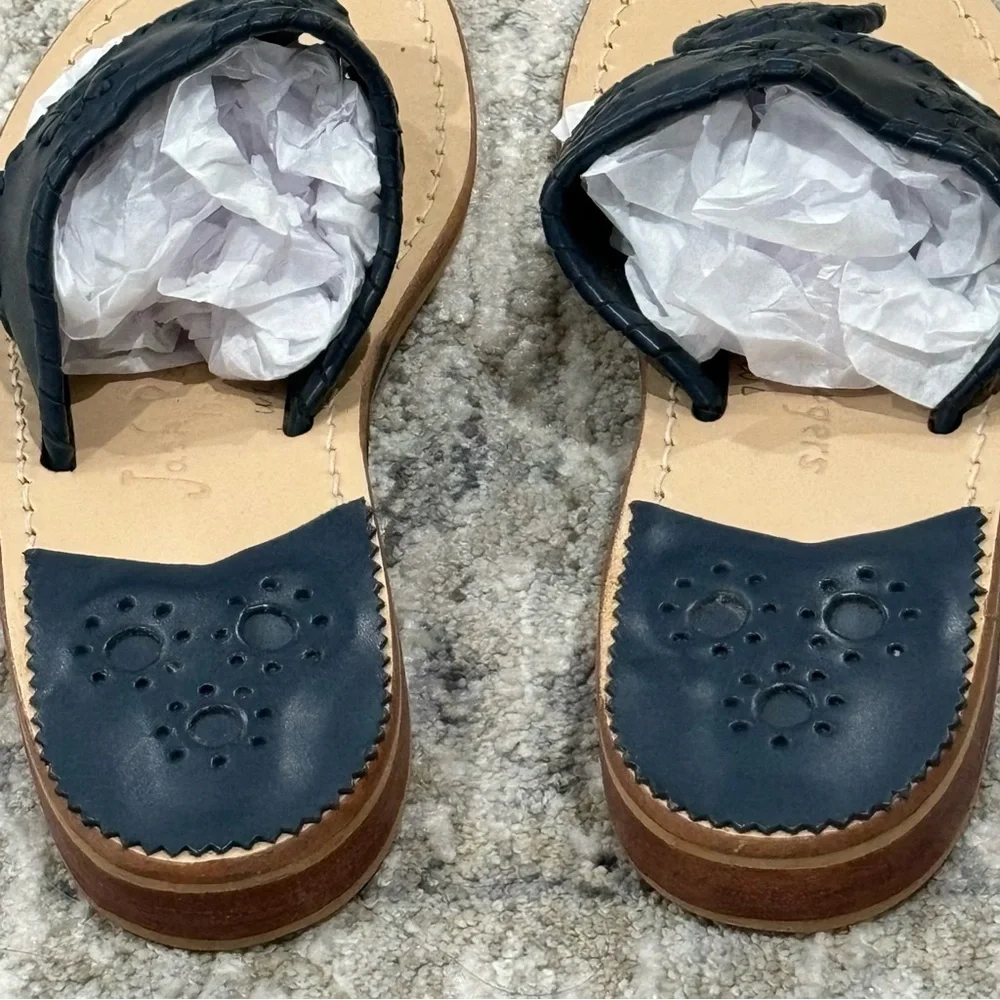New! Jack Rogers Jack Flat Sandal Midnight Navy Blue Size 7 - Picture 7 of 10